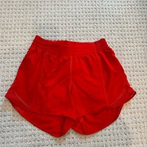 Lululemon Red Hotty Hot Shorts 4’’